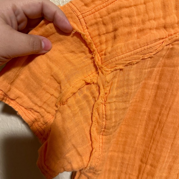 Free People We The Free Soft Gauze Collar Button Top Size Medium - Picture 9 of 9